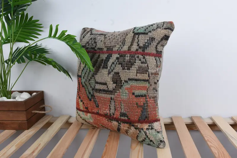 Luxury Pillow Cover, Pillow for Couch, Outdoor Throw Cushion Case, Kilim Pillow Cover, 18x18 Beige Pillow Cover, Cushion Cover, Throw Kilim Pillow - 5