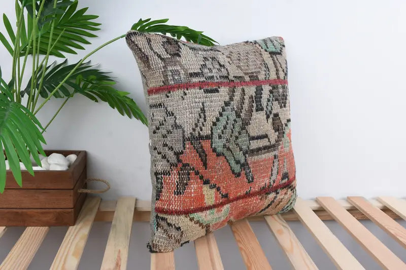 Luxury Pillow Cover, Pillow for Couch, Outdoor Throw Cushion Case, Kilim Pillow Cover, 18x18 Beige Pillow Cover, Cushion Cover, Throw Kilim Pillow - 4