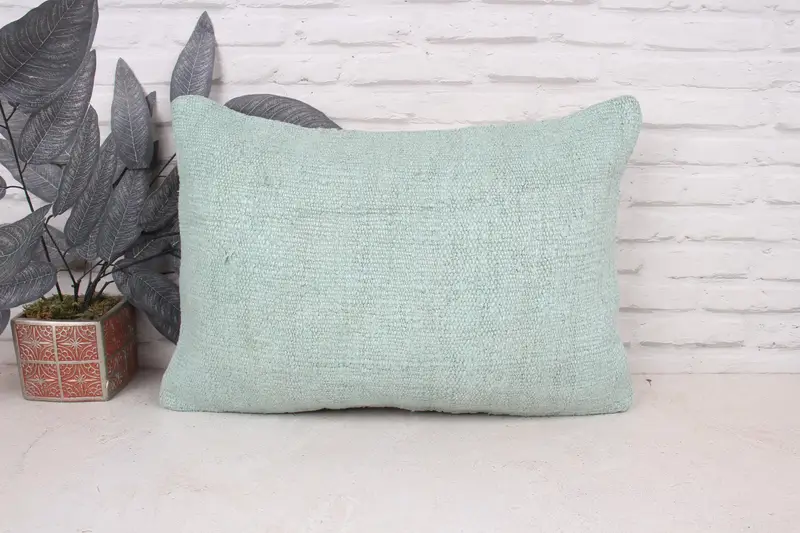 Yastık kasası, tezgah yastığı, 16x24 yeşil yastık örtüsü, boho yastığı, kanepe yastık kapağı, Türk Kilim yastığı, etnik Kilim Halısı Yastığı - 1