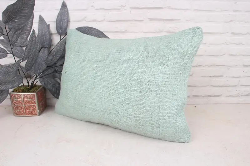 Yastık kasası, tezgah yastığı, 16x24 yeşil yastık örtüsü, boho yastığı, kanepe yastık kapağı, Türk Kilim yastığı, etnik Kilim Halısı Yastığı - 4