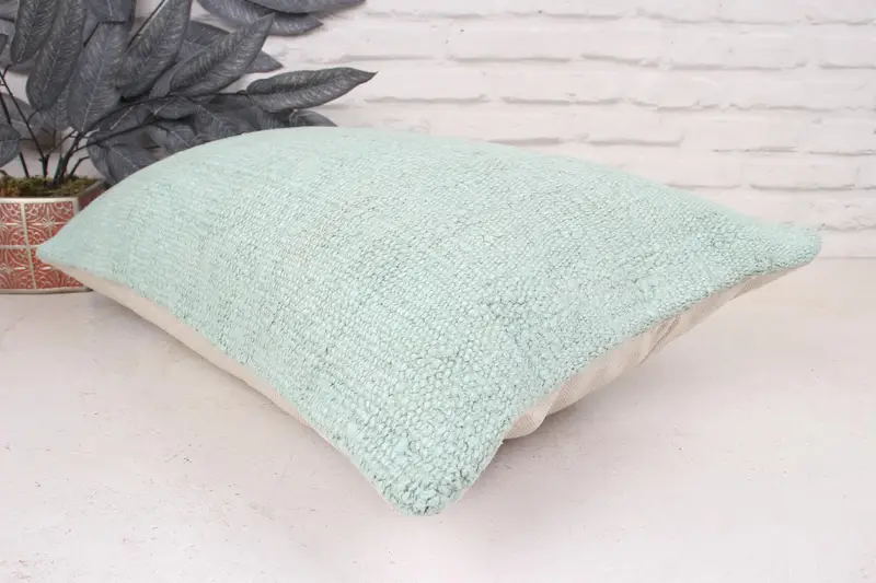Yastık kasası, tezgah yastığı, 16x24 yeşil yastık örtüsü, boho yastığı, kanepe yastık kapağı, Türk Kilim yastığı, etnik Kilim Halısı Yastığı - 6