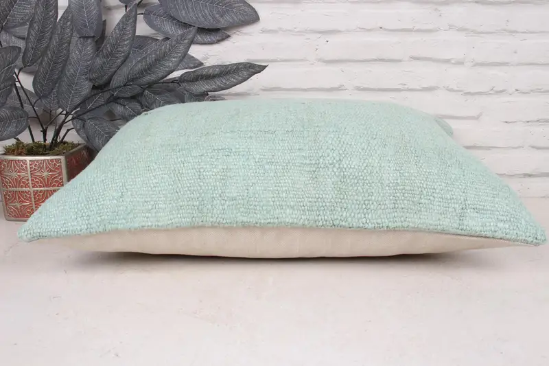 Yastık kasası, tezgah yastığı, 16x24 yeşil yastık örtüsü, boho yastığı, kanepe yastık kapağı, Türk Kilim yastığı, etnik Kilim Halısı Yastığı - 5