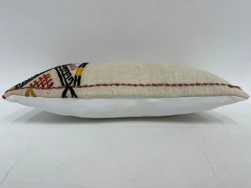 Turkish Kilim Pillow, Tapestry Pillow, Wholesale Pillow Case, Boho Pillow, Pillow Sham, Kilim Cushion Sham, 10x20 Beige Cushion Cover - 5