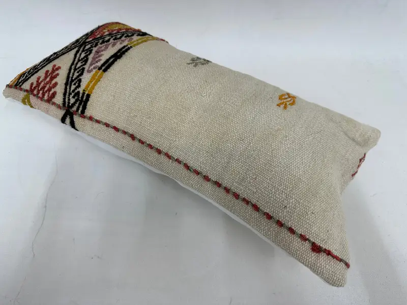 Turkish Kilim Pillow, Tapestry Pillow, Wholesale Pillow Case, Boho Pillow, Pillow Sham, Kilim Cushion Sham, 10x20 Beige Cushion Cover - 6