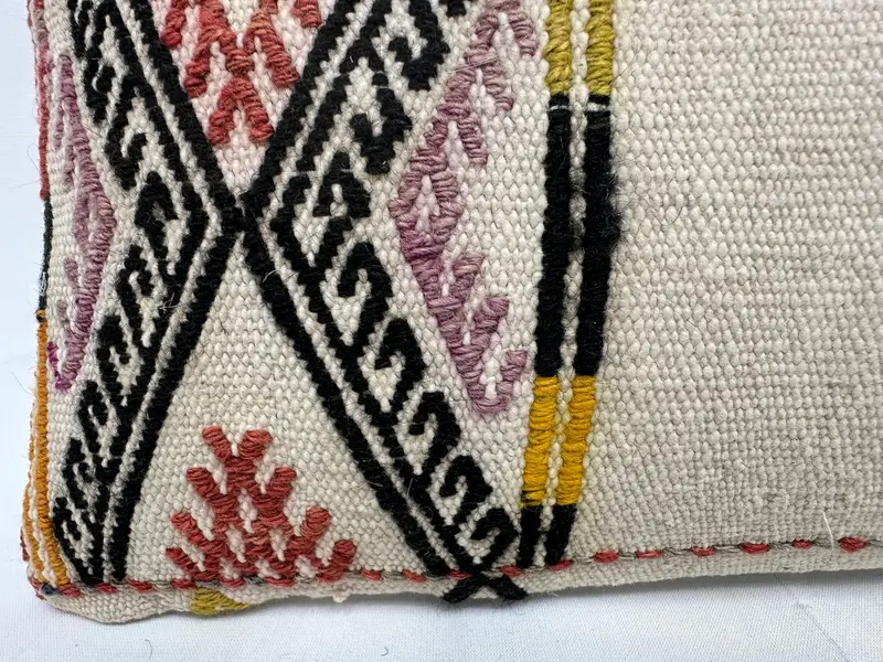 Turkish Kilim Pillow, Tapestry Pillow, Wholesale Pillow Case, Boho Pillow, Pillow Sham, Kilim Cushion Sham, 10x20 Beige Cushion Cover - 4
