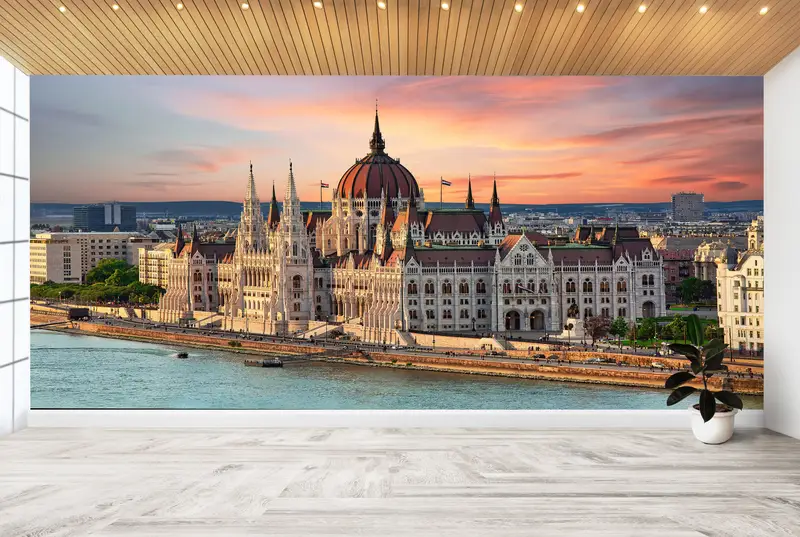 Baskılı Duvar Kağıdı: Barok Budapeşte Manzara Elegance