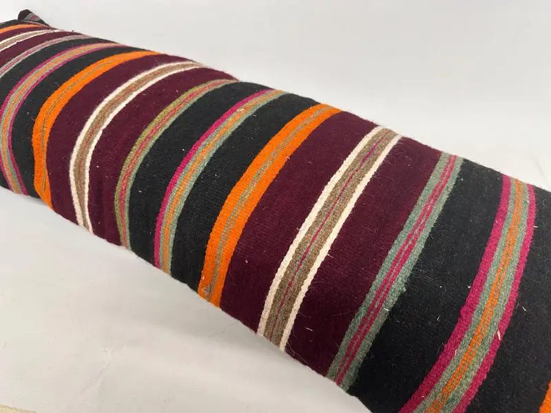 Vintage Kilim Throw Pillow, Antique Pillows, Pillow Sham, 16x48 Brown Pillow Sham, Morroccon Kilim Cushion Cushion Case, Boho Pillow - 7