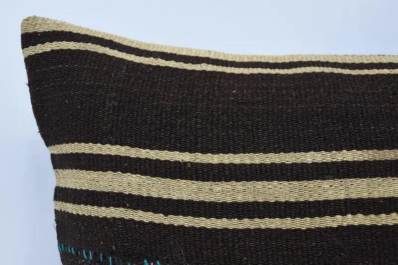 Antique Pillows, Cushion, Vintage Pillow, Bohemian Cushion Cushion Cover, Handmade Kilim Cushion, 16x36 Brown Pillow Cover - 2