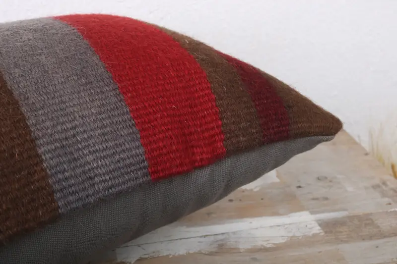 Cushion, Sofa Pillow Case, 12x24 Red Cushion Case, Kilim Cushion Sham, Cozy Throw Pillow Case, Ethnical Kilim Rug Pillow, Boho Pillow Sham Cover - 6