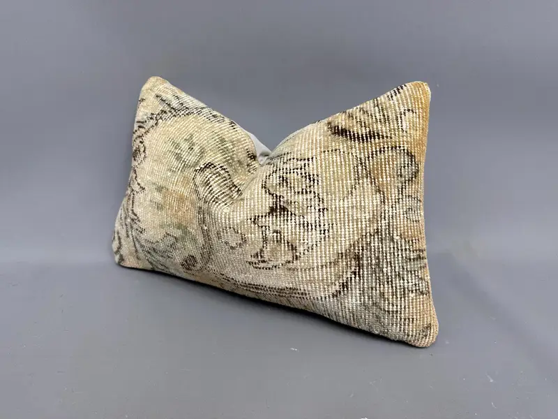 Boho Pillow, Pillow for Couch, Bolster Throw Pillow Case, 12x20 Beige Pillow Cover, Tribal Cushion Case, Vintage Pillow, Pillow Sham - 3