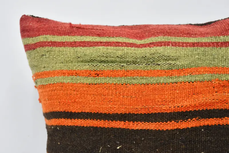 Throw Kilim Pillow, Interior Designer Pillow, Bolster Pillow Sham, 20x20 Brown Pillow Case, Office Chair Pillow, Pillow Case, Boho Pillow - 2