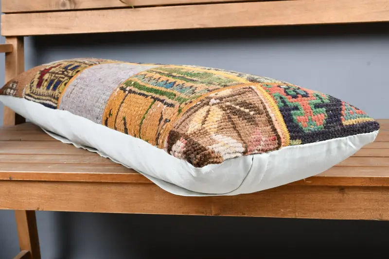 Pillow Cover, Nautical Throw Cushion, Kilim Pillow, 12x36 Blue Pillow, Pet Pillow Sham, Meditation Cushion, Kilim Cushion Sham, Gift Pillow - 6