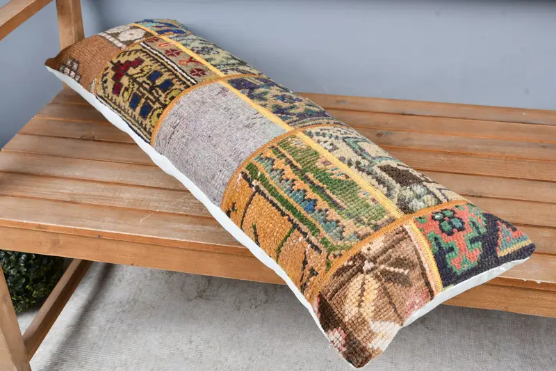 Pillow Cover, Nautical Throw Cushion, Kilim Pillow, 12x36 Blue Pillow, Pet Pillow Sham, Meditation Cushion, Kilim Cushion Sham, Gift Pillow - 5