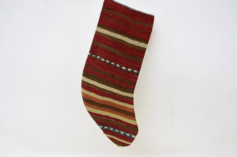 Medias navideñas rojas y beige de 9 pulgadas, medias festivas