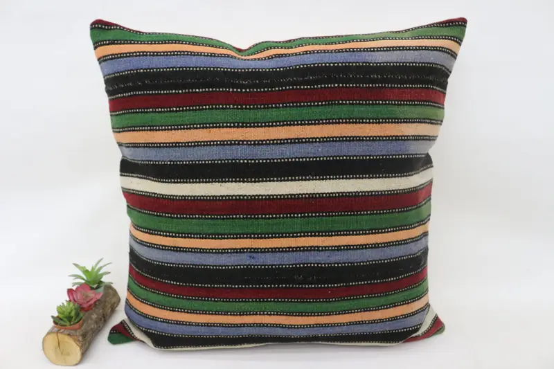 Antique Pillows, Accent Throw Pillow Sham, 28x28 Red Pillow Sham, Cushion Cover, Handmade Kilim Cushion, Boho Pillow Sham Cover - 1