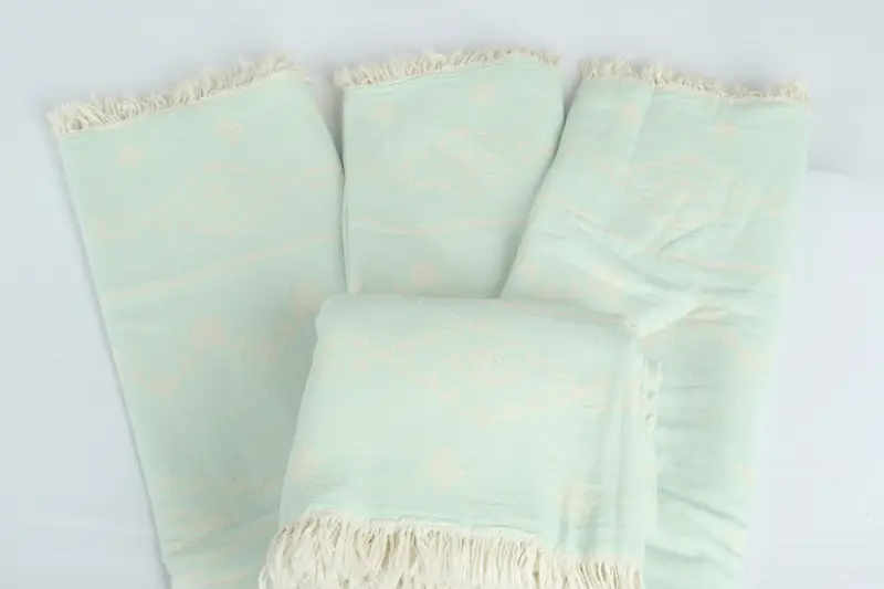 Monogram Blanket, Custom Blanket, Housewarming Gift, King Size Bedspread, 70x60 Cotton Geometric Towel, Best Wedding Gift, Oversized Beach Towel - 5