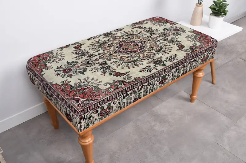 ホワイトアクセントの北欧風ブラウンオットマン、モジュール式ソファオットマン