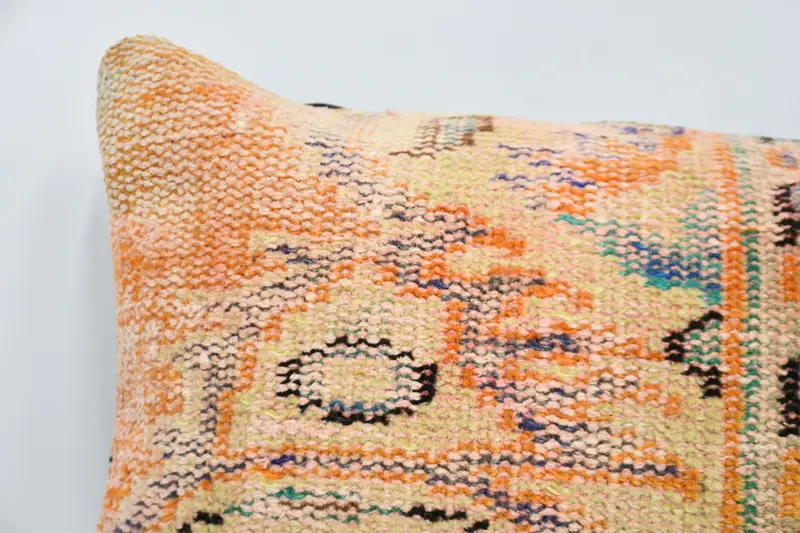 Kilim Pillow, 20x20 Orange Cushion, Turkish Pillow, Seat Pillow, Pet Pillow Cover, Turkish Kilim Pillow, Cushion, Bolster Throw Cushion Cover - 2