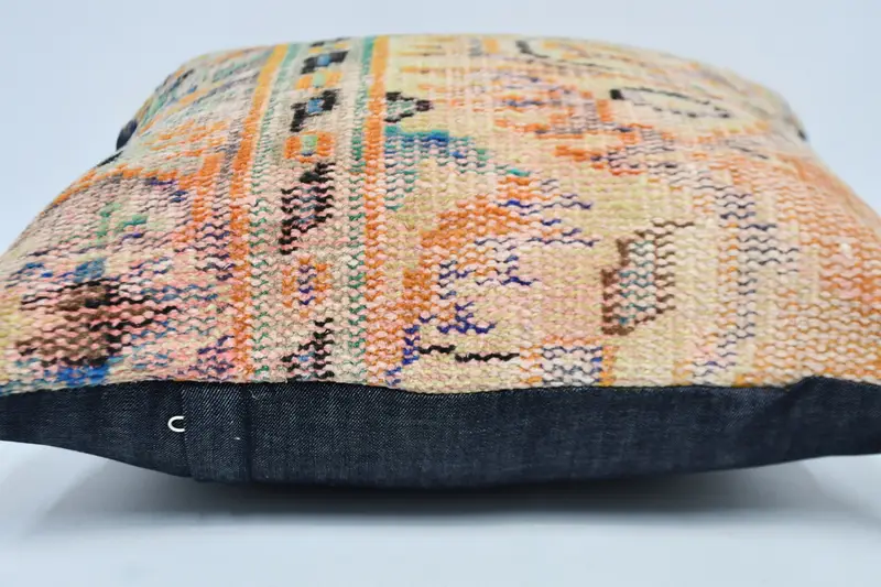 Kilim Pillow, 20x20 Orange Cushion, Turkish Pillow, Seat Pillow, Pet Pillow Cover, Turkish Kilim Pillow, Cushion, Bolster Throw Cushion Cover - 5
