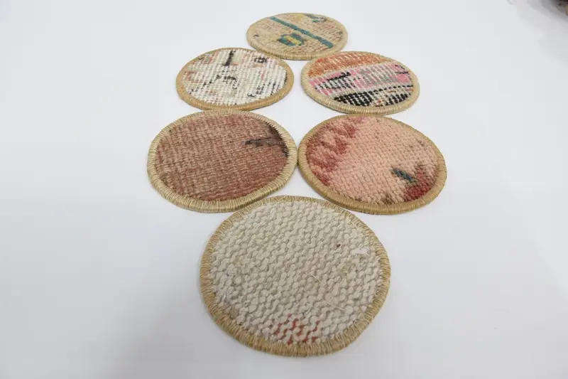 Bohemian Round Coaster, White and Brown Coaster for Stylish Decor