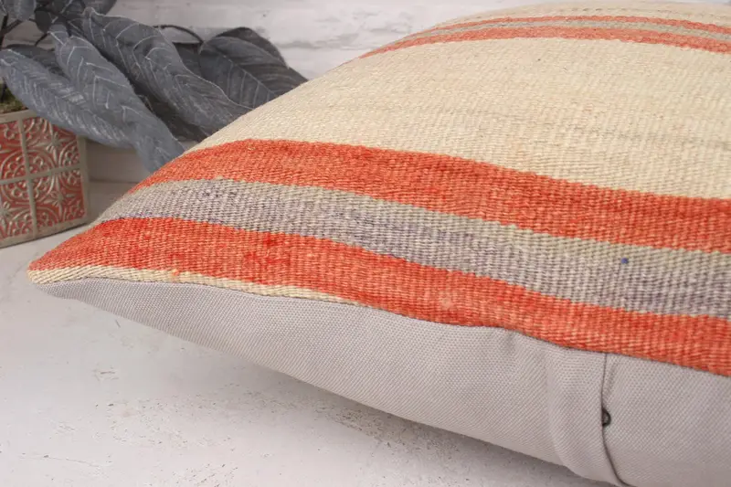 Cushion Cover, Neutral Pillow Sham, 20x20 Beige Cushion, Handmade Kilim Cushion, Vintage Pillow, Vintage Kilim Pillow, One Of A Kind Cushion Case - 6