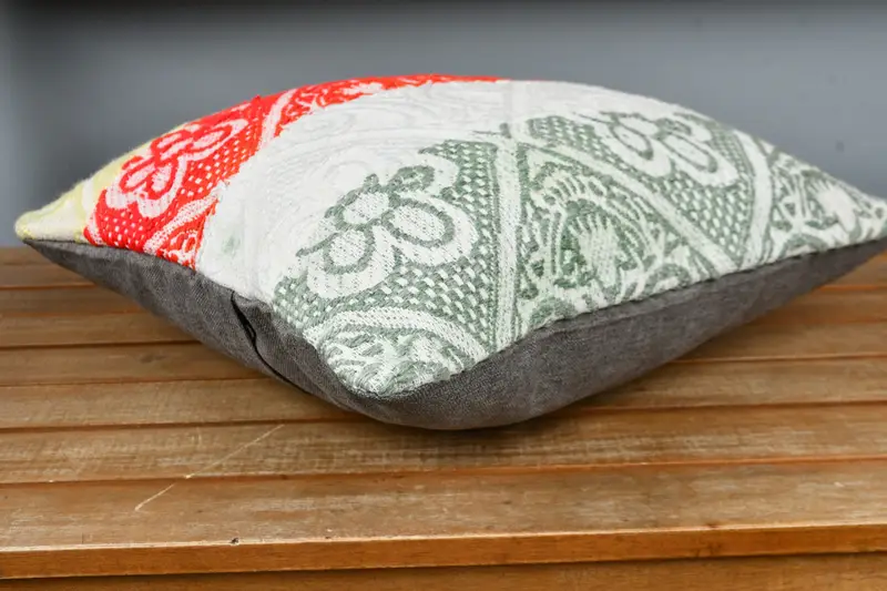 Vintage Pillow, Turkish Pillow, 16x16 Red Cushion Cover, Home Decor Pillow, Cushion, Retro Pillow Case, Kilim Rug Cushion Cover, Rustic Pillow Cover - 3
