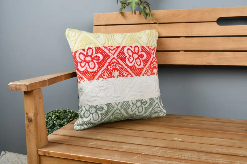 Vintage Pillow, Turkish Pillow, 16x16 Red Cushion Cover, Home Decor Pillow, Cushion, Retro Pillow Case, Kilim Rug Cushion Cover, Rustic Pillow Cover - 1