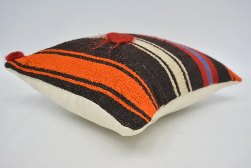 Gift Pillow, 14x14 Brown Cushion, Ethnical Kilim Rug Pillow, Square Throw Pillow Case, Pillow Sham, Pillow for Sofa - 6