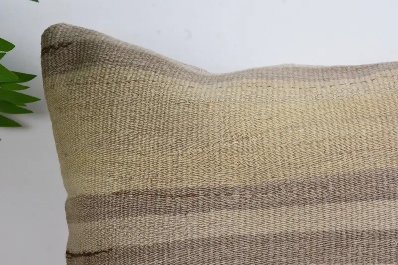 Cushion, 16x16 Brown Pillow, Boho Pillow, Wool Kilim Pillow Pillow Case, Art Deco Pillow, Pillow for Sofa, Kilim Cushion Sham, Muted Pillow Cover - 2