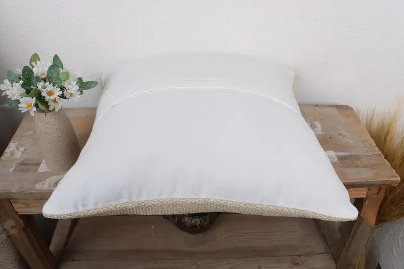 Kilim Cushion Sham, Handwoven Pillow Sham, Pillow Case, Turkish Kilim Pillow, Christmas Pillow, Vintage Pillow, 18x18 White Pillow Case - 7