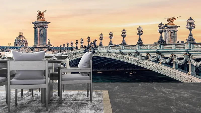 Alexandre III Bridge, Bridge Photo Wall Poster, City Landscape Wall Poster, Paris View Mural, Landscape Wall Painting, - 5