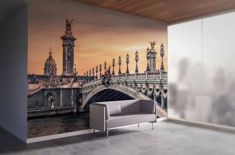 Alexandre III Bridge, Bridge Photo Wall Poster, City Landscape Wall Poster, Paris View Mural, Landscape Wall Painting, - 3