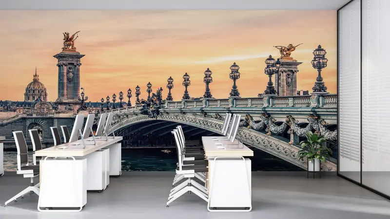 Alexandre III Bridge, Bridge Photo Wall Poster, City Landscape Wall Poster, Paris View Mural, Landscape Wall Painting, - 6