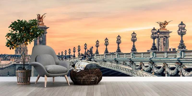 Alexandre III Bridge, Bridge Photo Wall Poster, City Landscape Wall Poster, Paris View Mural, Landscape Wall Painting, - 1
