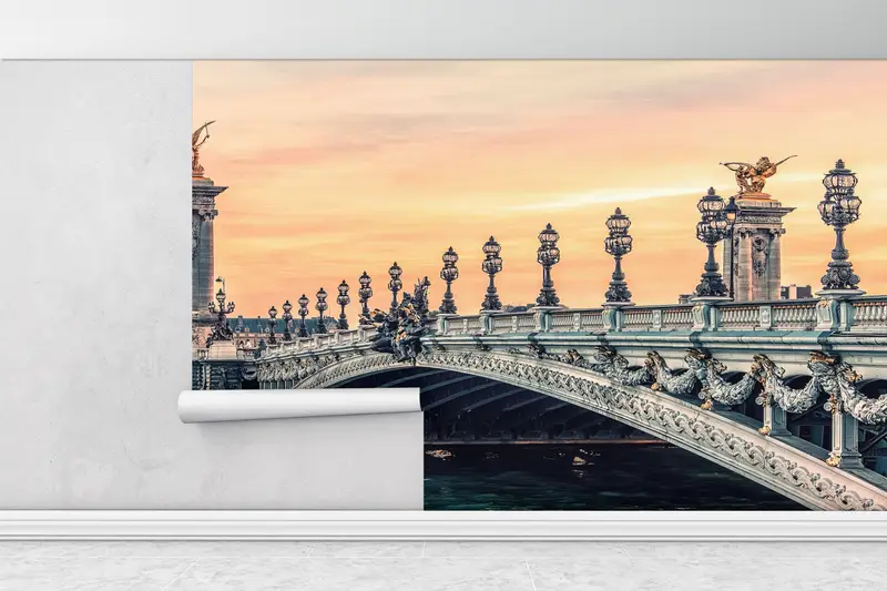Alexandre III Bridge, Bridge Photo Wall Poster, City Landscape Wall Poster, Paris View Mural, Landscape Wall Painting, - 4