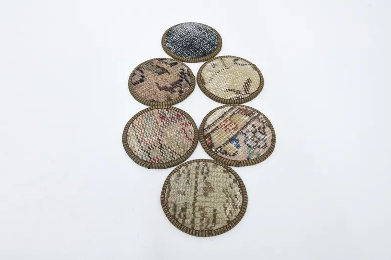 Blauer und beiger Tribal-Untersetzer, langlebiger und stilvoller Untersetzer