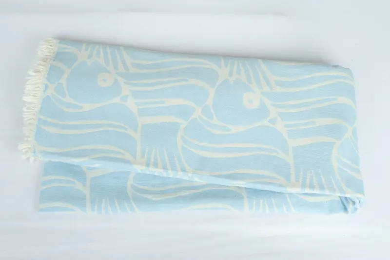 70x60 Cotton Fish Design Towel, Bedspread, Best Friend Wedding Gift, Custom Wedding Gifts, Wedding Gift For Bride, Personalized Blanket - 6