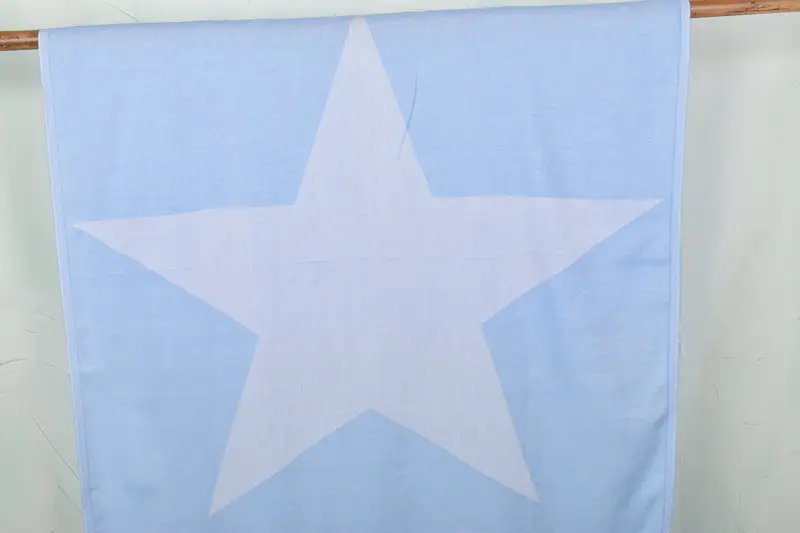 Bridesmaid Gift Blue Star Design Cotton Towel, 40x71 Inches