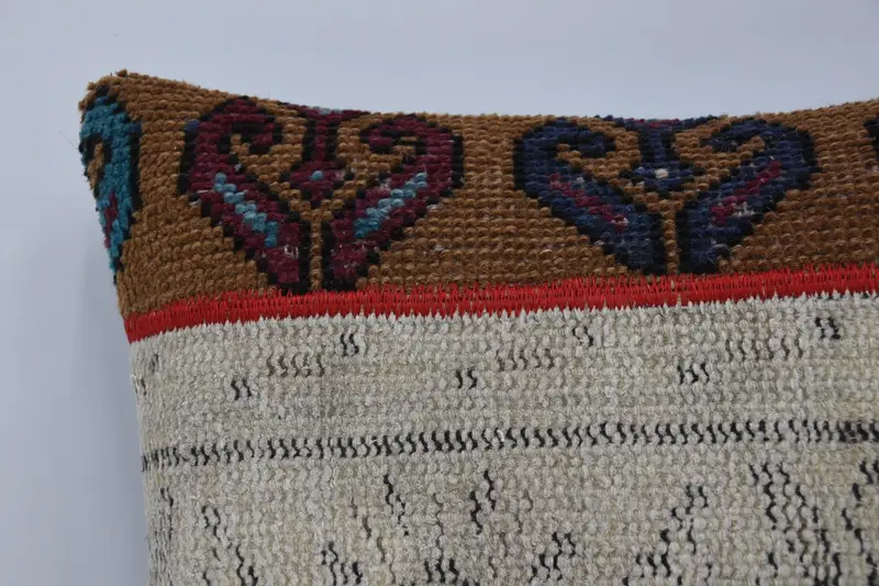 Accent Throw Cushion, Kilim Pillow Cover, Aesthetic Pillow Sham, Boho Pillow, Cushion Case, 16x16 Beige Pillow Sham, Pillow for Couch - 2
