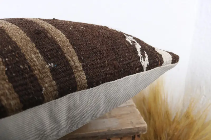 16x16 Brown Pillow Sham, Interior Designer Pillow, Pillow Sham, Vintage Kilim Throw Pillow, Home Decor Pillow, Decorative Cushion - 7