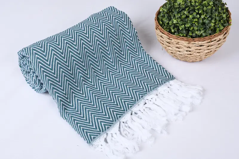 Halloween Blanket, Gifts For Him, Personalized Home Gift Wedding, Woven Throw Blanket, Tablecloth, Throw Blanket Couch, 96x80 Cotton Chevron Towel - 4