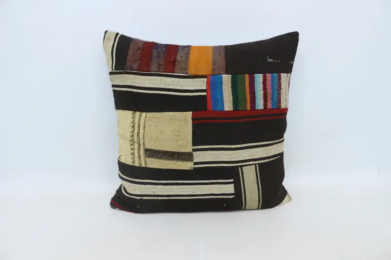 Pattern Throw Cushion Cover, Home Decor Pillow, 28x28 Brown Cushion Case, Anatolian Pillow Case, Gift Pillow, Cushion Case, Antique Pillows - 1