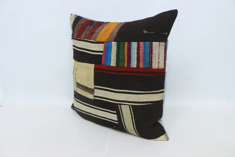 Pattern Throw Cushion Cover, Home Decor Pillow, 28x28 Brown Cushion Case, Anatolian Pillow Case, Gift Pillow, Cushion Case, Antique Pillows - 4