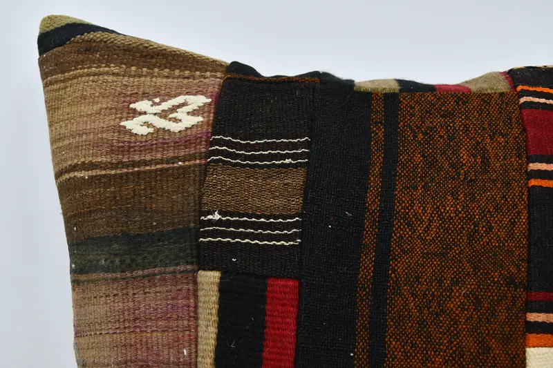 Vintage Kilim Throw Pillow, Vintage Pillow, Vintage Kilim Pillow, 28x28 Brown Pillow Case, Chair Cushion Case, Pillow Sham - 2