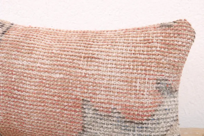 Vintage Kilim Pillow, Handmade Kilim Cushion, 8x16 Orange Cushion, Oriental Cushion, Natural Cushion Cover, Pillow Cover, Home Decor Pillow - 5