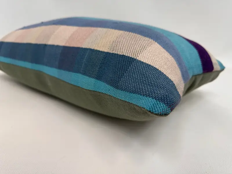 Interior Designer Pillow, 12x24 Blue Pillow, Cotton Cushion, Vintage Pillow, Cushion, Garden Pillow, Ethnical Kilim Rug Pillow - 6