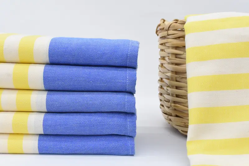 Custom Boho Throw Blanket Yellow Chevron, Organic Cotton, 63x63 Inches