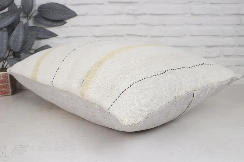 20x28 Beige Cushion, Couch Pillow Cover, Pillow for Sofa, Antique Pillows, Kilim Cushion Sham, Pillow Sham, Farmhouse Cushion Case, Bed Pillow Case - 6
