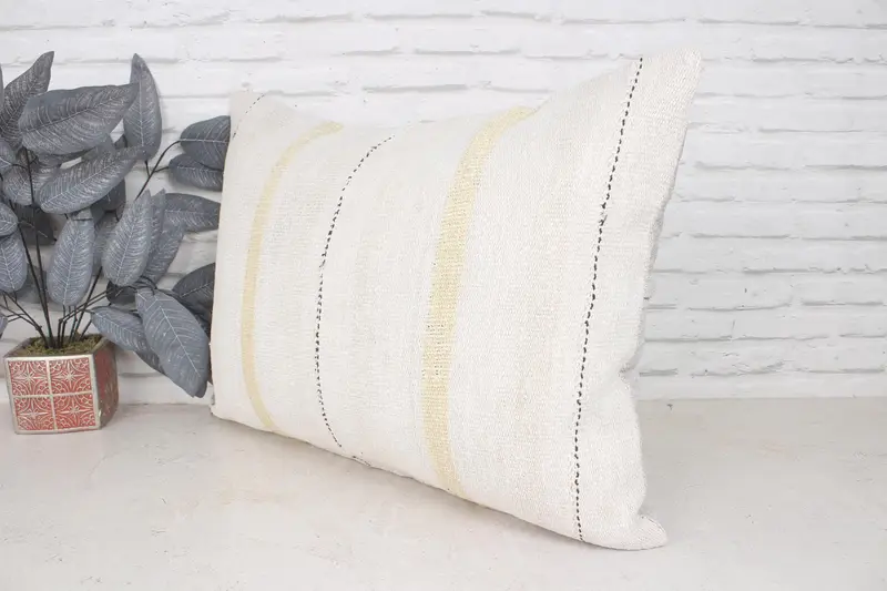 20x28 Beige Cushion, Couch Pillow Cover, Pillow for Sofa, Antique Pillows, Kilim Cushion Sham, Pillow Sham, Farmhouse Cushion Case, Bed Pillow Case - 4