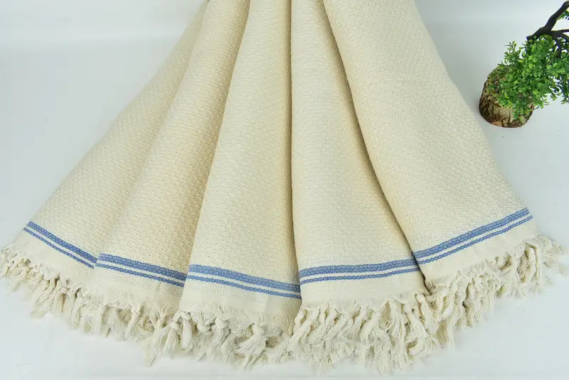 94x92 Cotton Striped Towel, Monogram Blanket, Wedding Anniversary Gift, Custom Wedding Gifts, Mother Of The Groom Gift, Throw Blanket Couch - 4